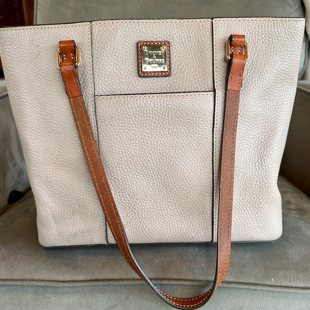 Dooney & Bourke Cream and Brown Tote Bag